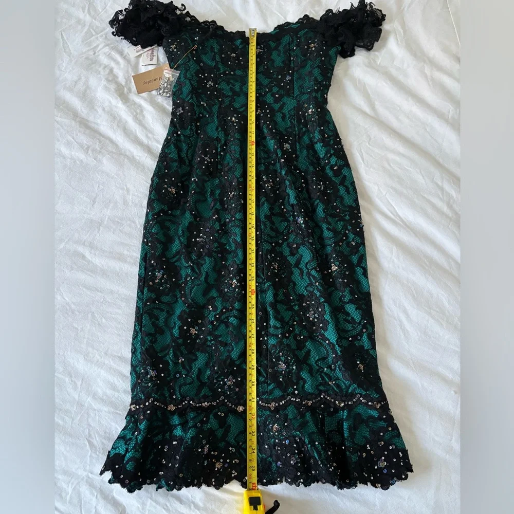 Mandalay Cocktail Dress in Black & Turquoise NWT - Picture 9 of 11